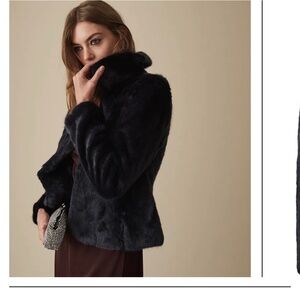 Reiss Faux Fur Jacket